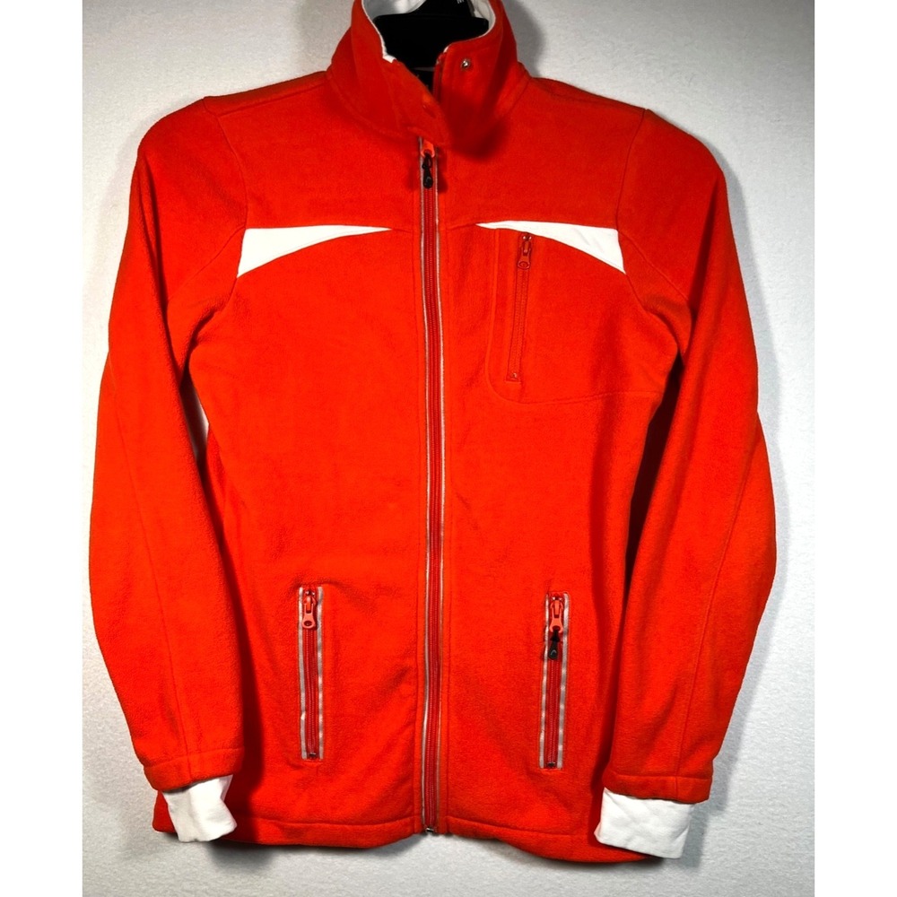 HEAD Women's Fitted Jacket Fleece Sportswear Full Zip Long Sleeve Orange Size XS
